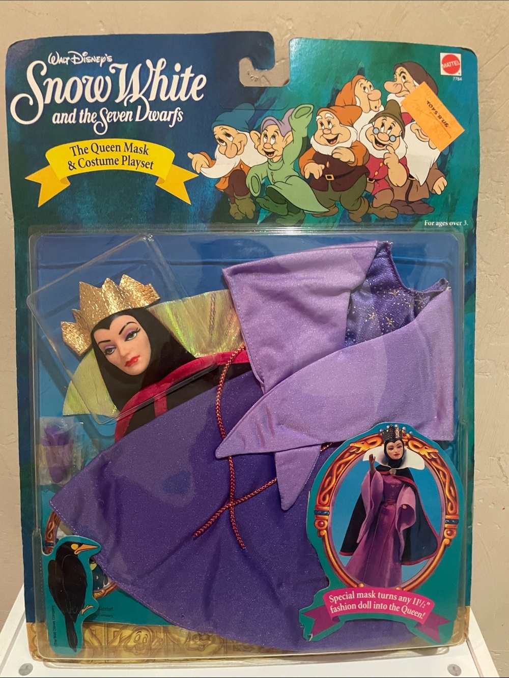 Disney Snow White Evil Queen Mask & Costume Playset for Doll NEW 1992 Mattel